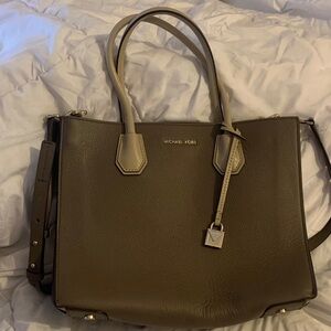 Michael Kors Taupe and Beige Leather Tote